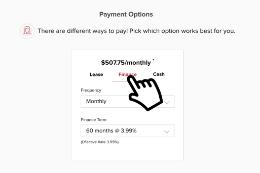 Menu des options de paiement